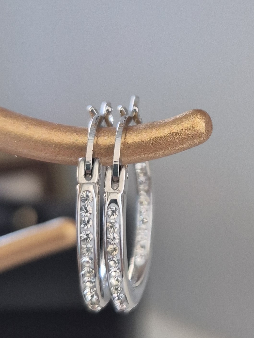 Silver Crystal Hoop Earrings - Sparkling Women’s Jewelry